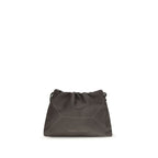 Brunello Cucinelli Brown Calf Leather Bos Taurus Shoulder Bag