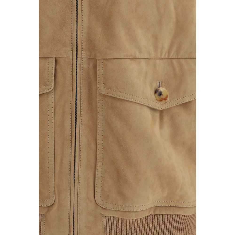 Brunello Cucinelli Beige Lamb Ovis Aries Aries Sleveless Jacket