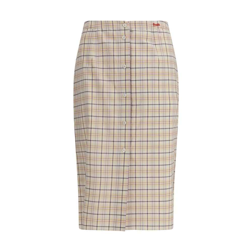 Prada Multicolor Cotton Midi Skirt