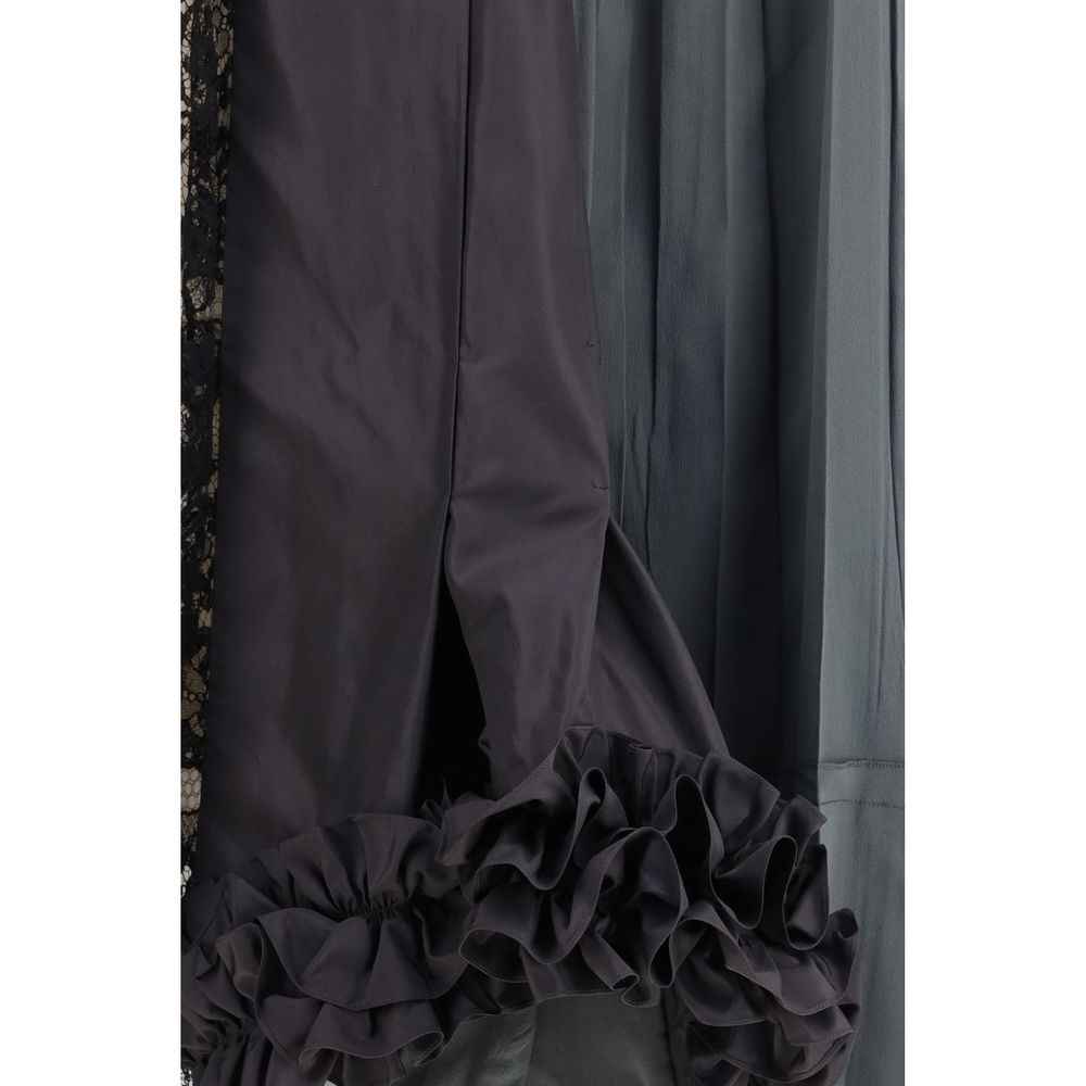 Prada Multicolor Silk Midi Skirt