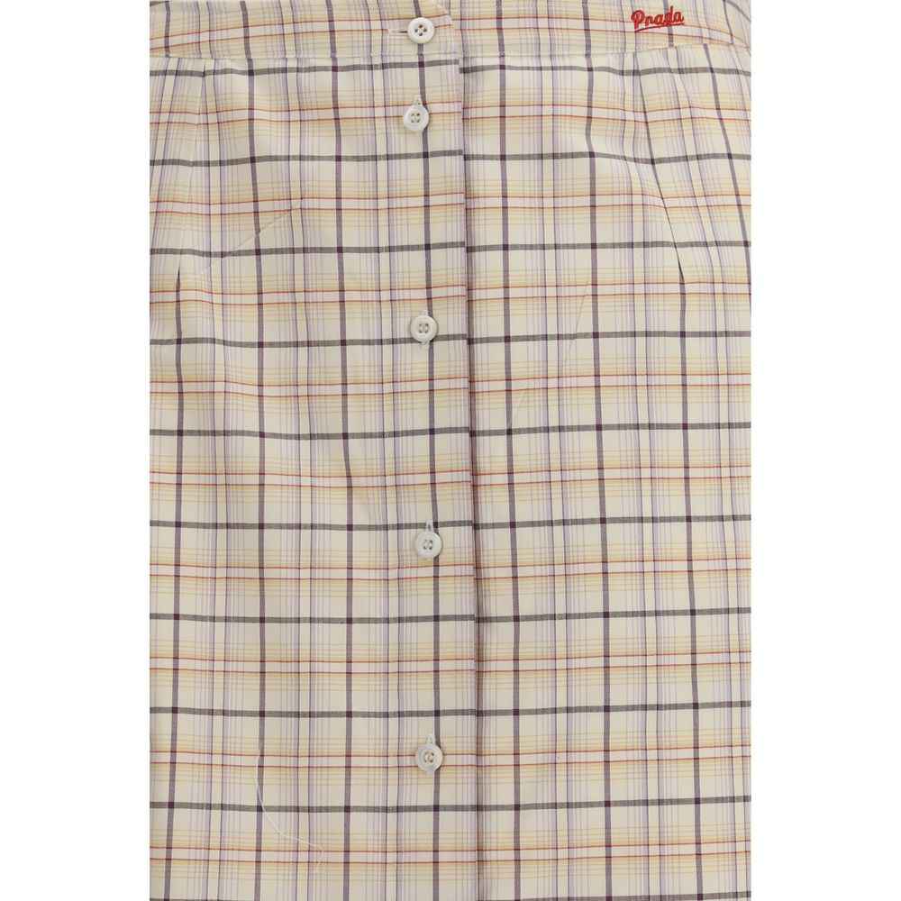 Prada Multicolor Cotton Midi Skirt