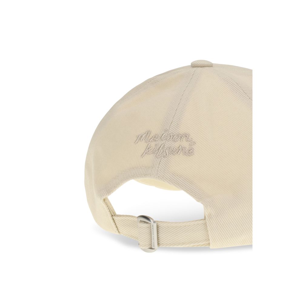 Maison Kitsuné Beige Cotton Cap (Baseball Hat)