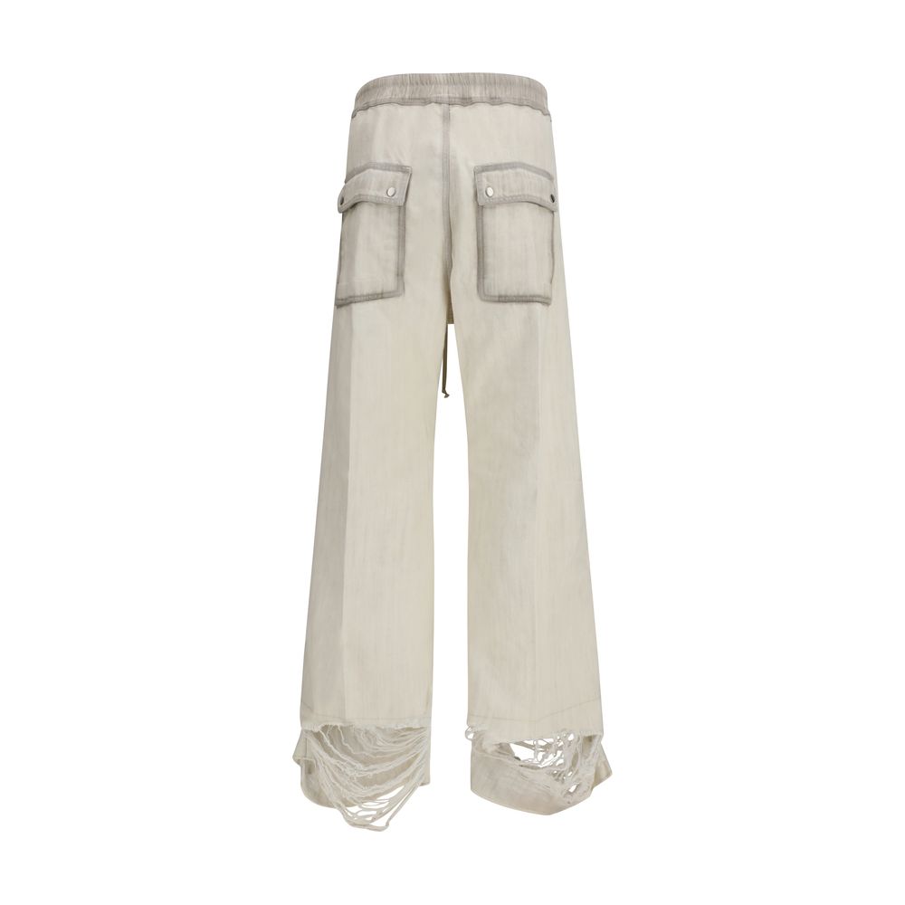 Rick Owens White Cotton Casual Pants
