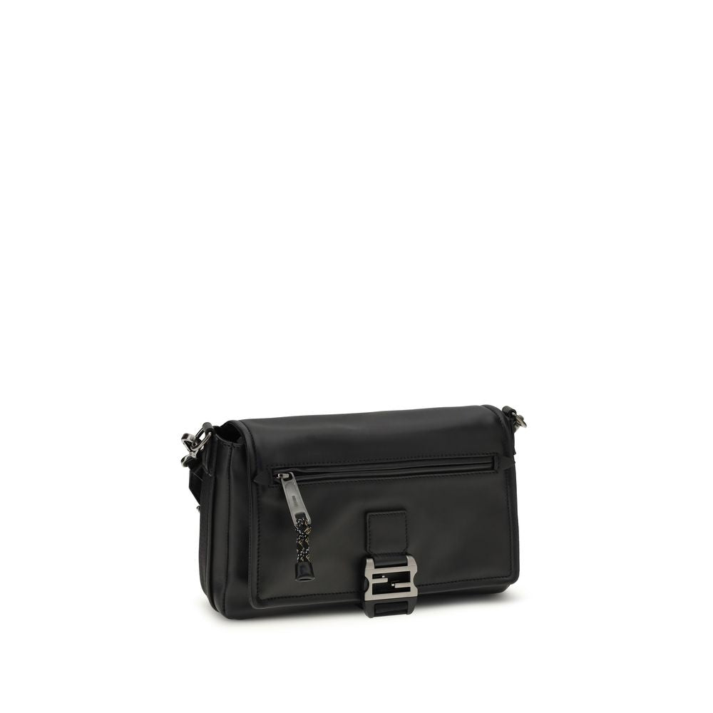 Fendi Black Calf Leather Bos Taurus Shoulder Bag