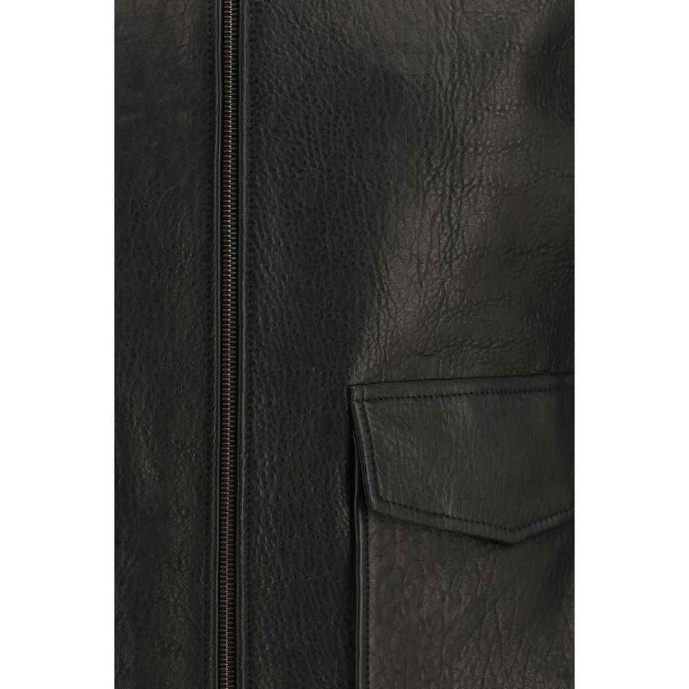 Saint Laurent Black Lamb Ovis Aries Aries Leather Jacket