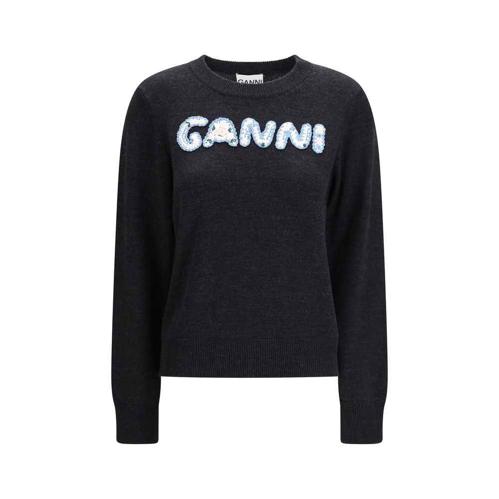 Ganni Gray Wool Oves Aries Sweatshirt