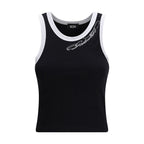 GCDS Black Cotton Tank Tops