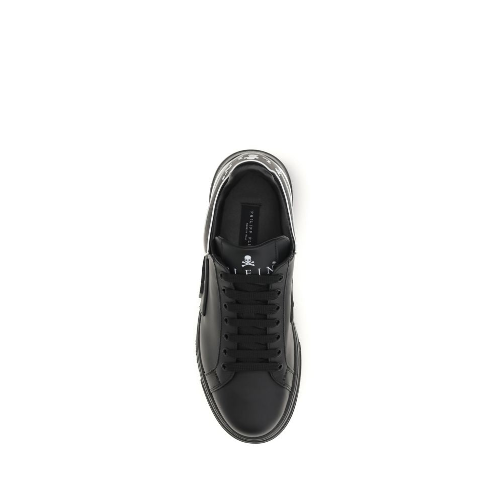 Philipp Plein Black Calf Leather Bos Taurus Low Top Sneakers