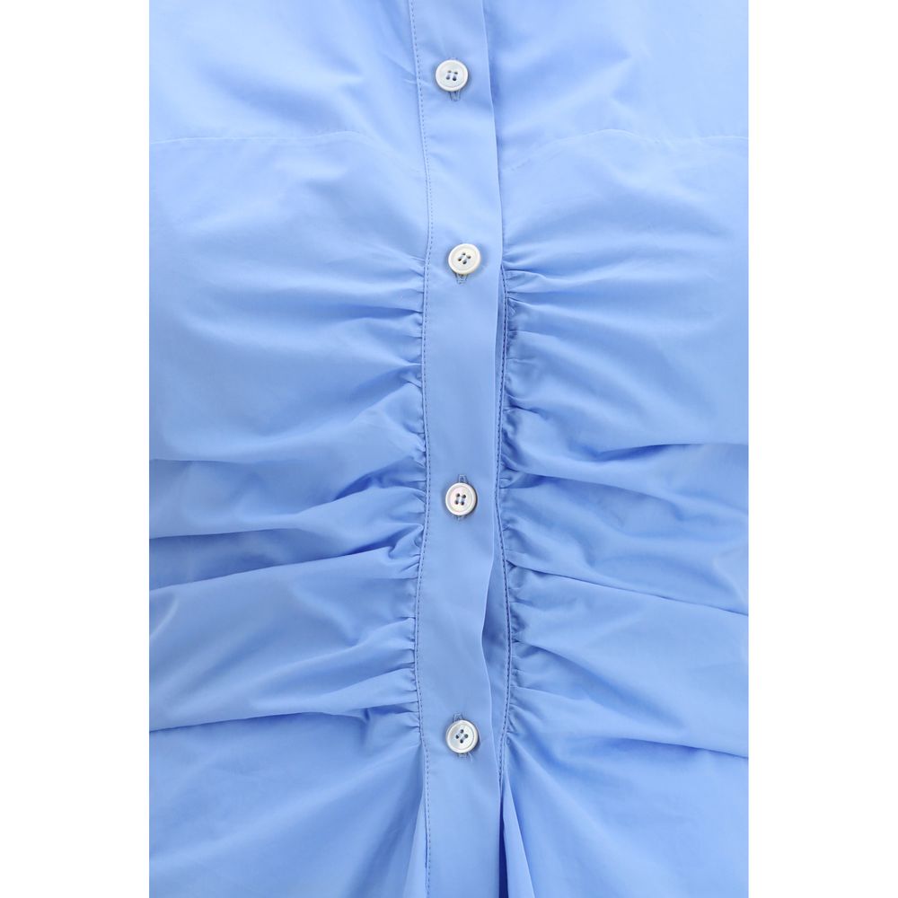 Alexander McQueen Blue Cotton Casual Dress