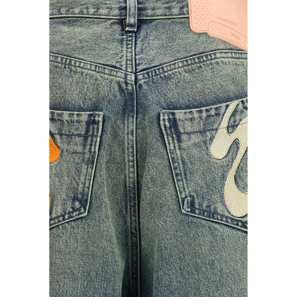 PDF Channel Blue Cotton Relaxed Fit Jeans