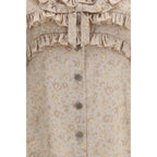Alessandra Rich Beige Silk Casual Dress