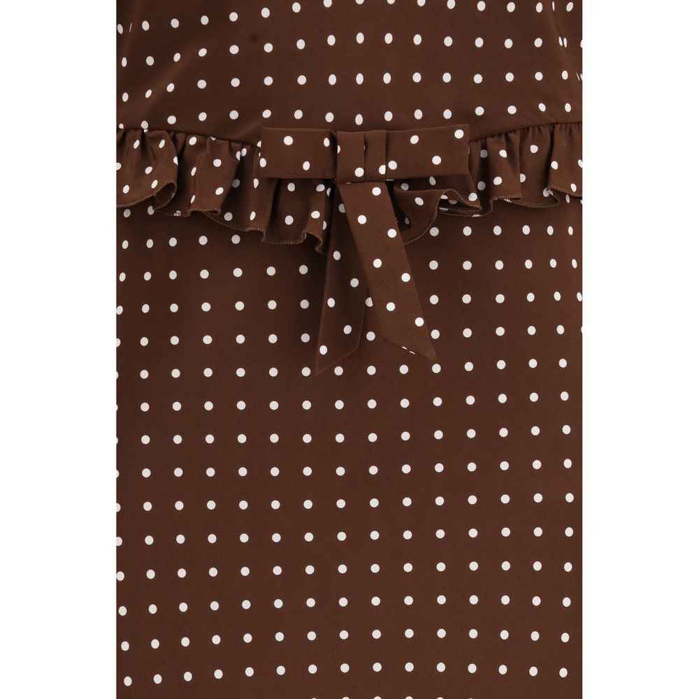 Alessandra Rich Brown Silk Casual Dress