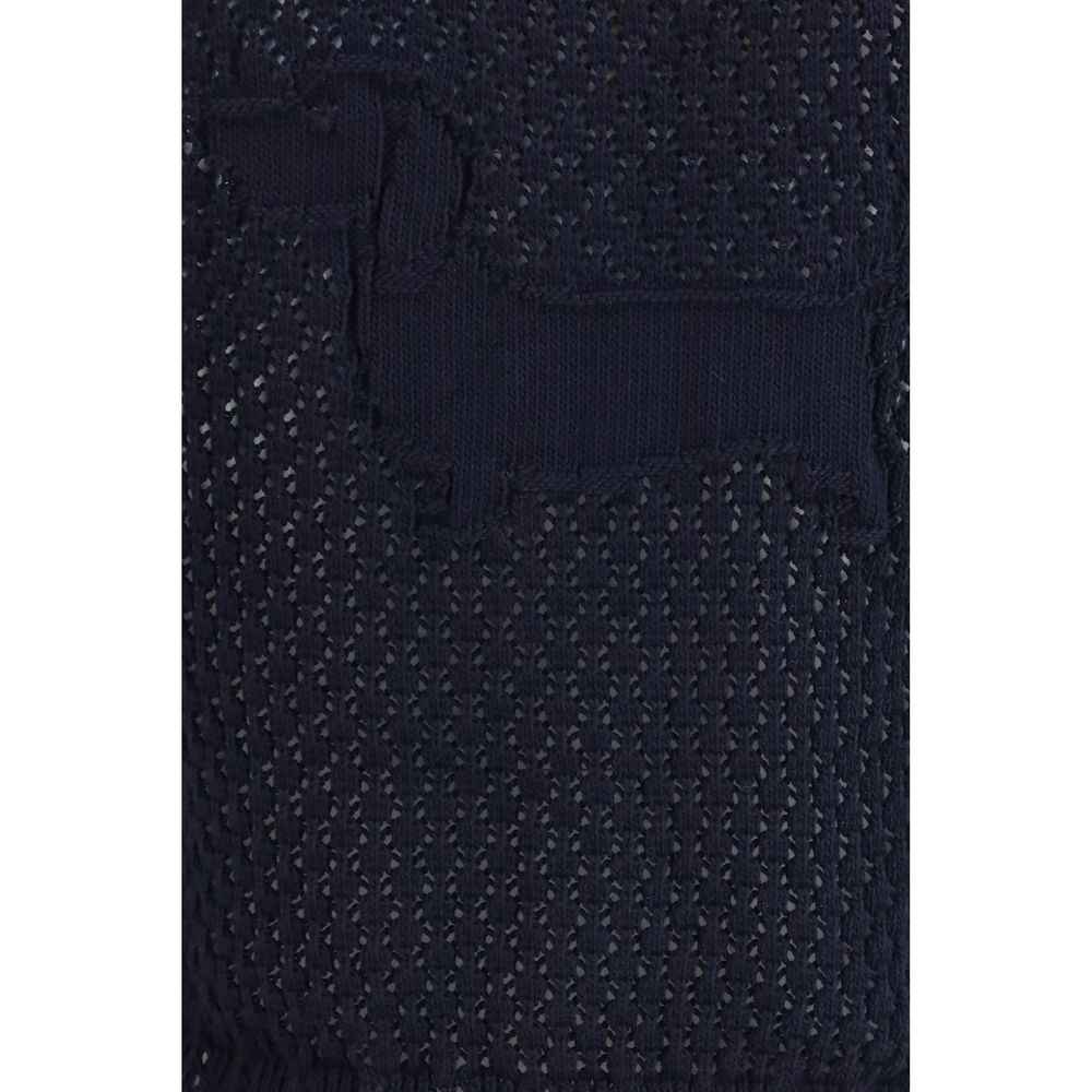 Thom Browne Blue Cotton Cardigan