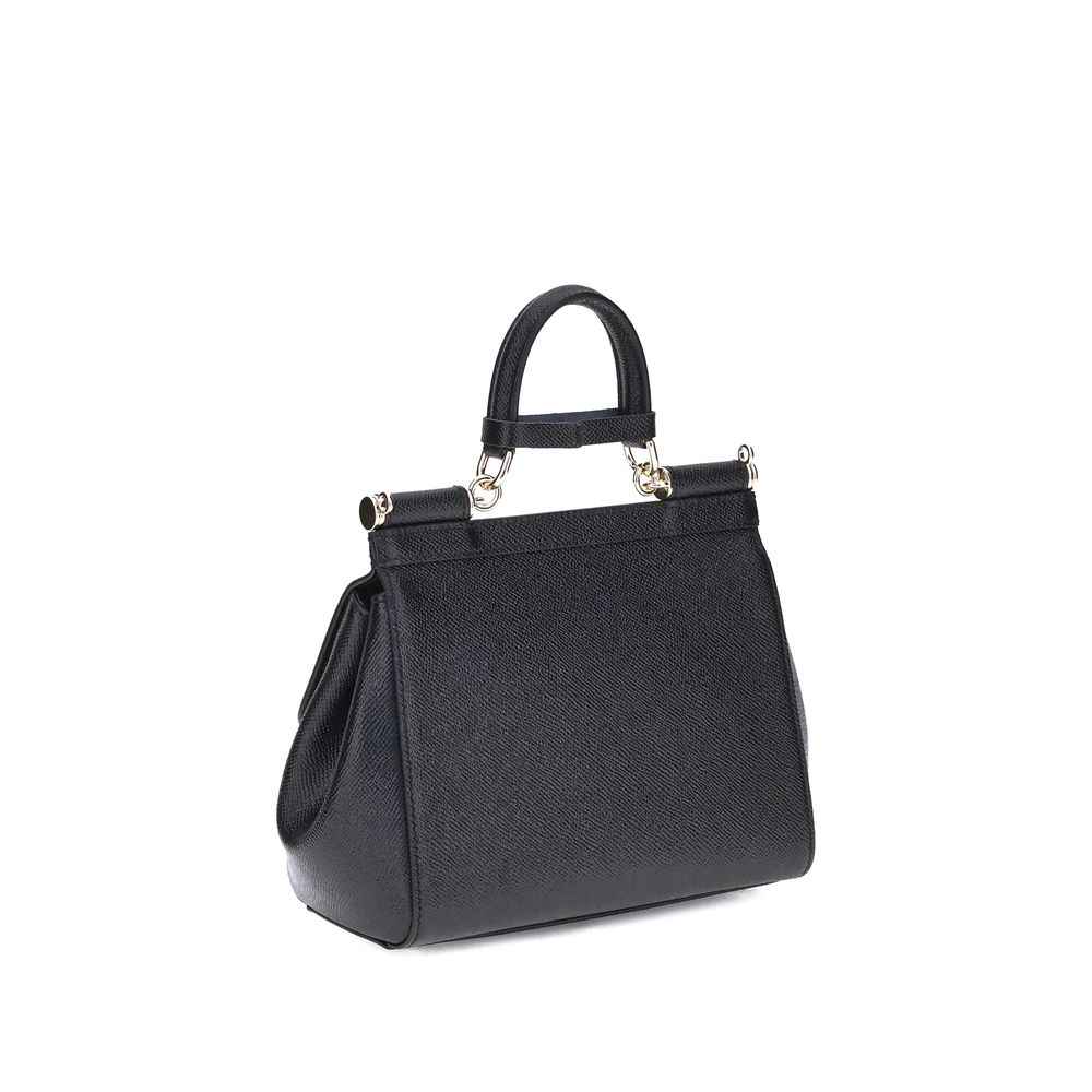 Dolce & Gabbana Black Calf Leather Bos Taurus Shoulder Bag