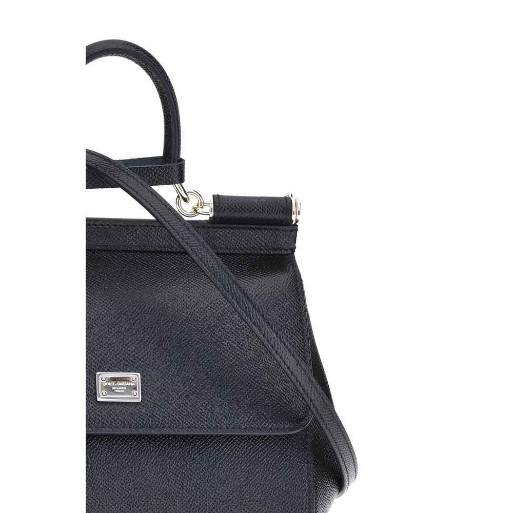 Dolce & Gabbana Black Calf Leather Bos Taurus Shoulder Bag