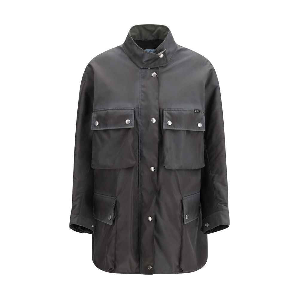Prada Gray Recycled Polyamide Shell Jacket