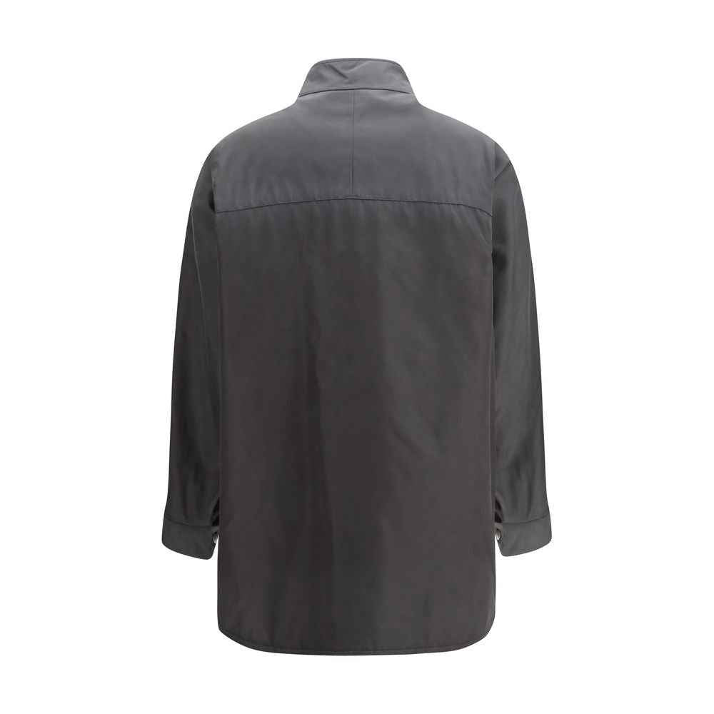 Prada Gray Recycled Polyamide Shell Jacket
