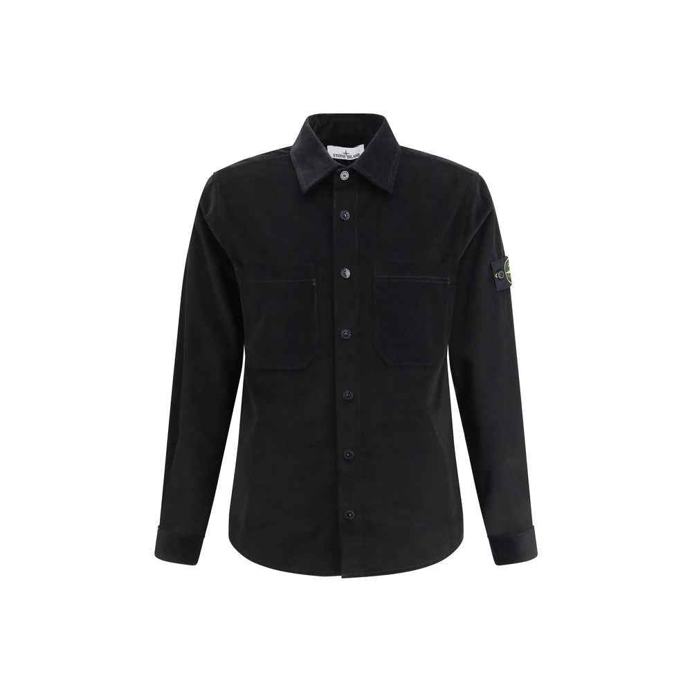 Stone Island Black Cotton Dress Shirt