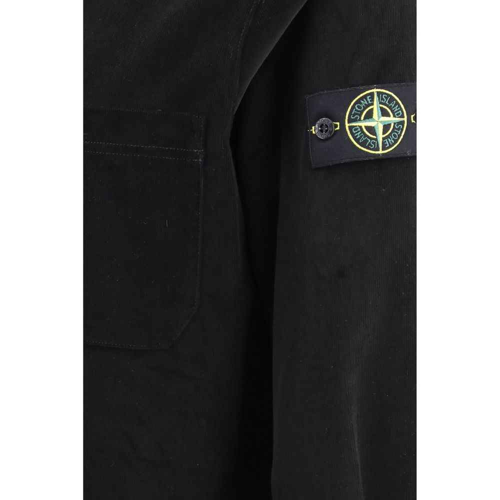 Stone Island Black Cotton Dress Shirt