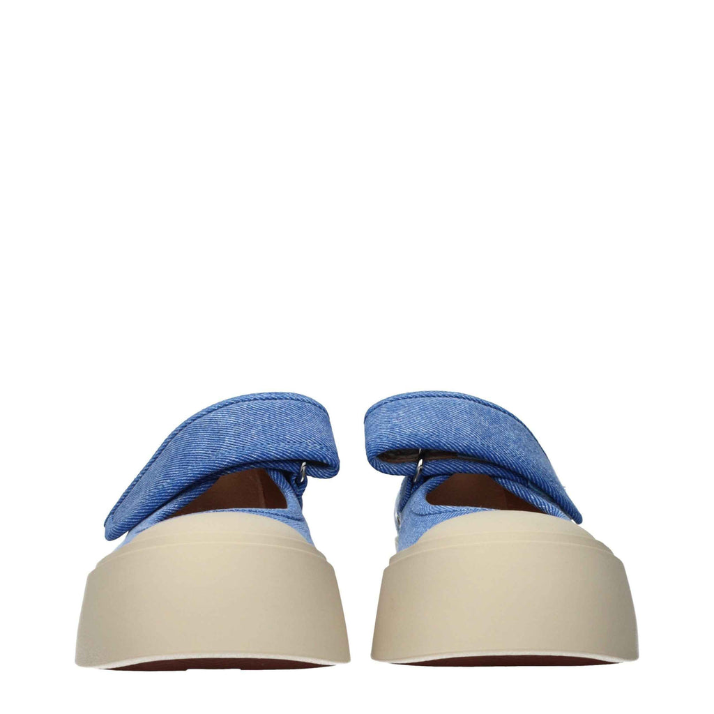 Marni Blue Fabric Low Top Sneakers
