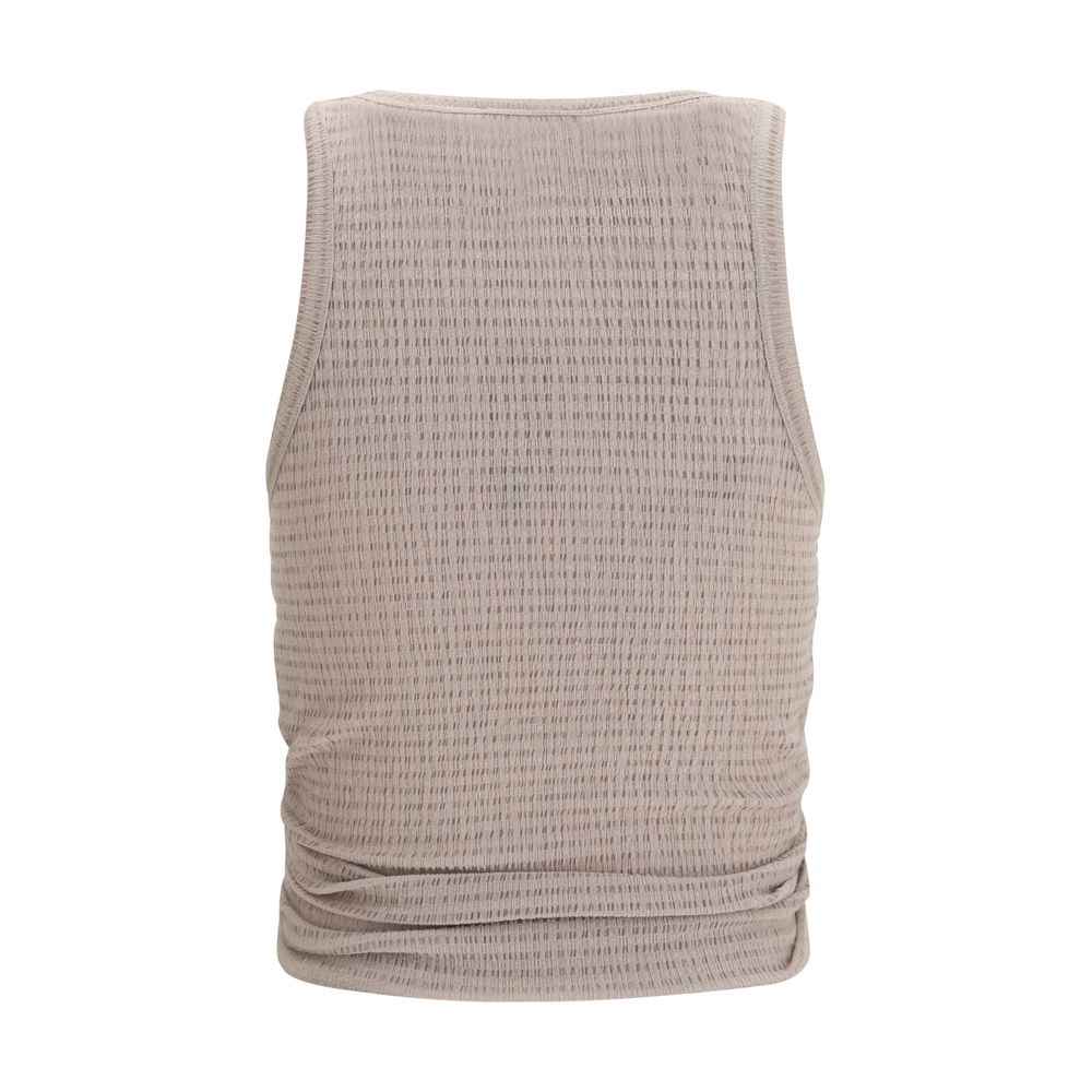 Magda Butrym Beige Lyocell Sleeveles T-Shirt