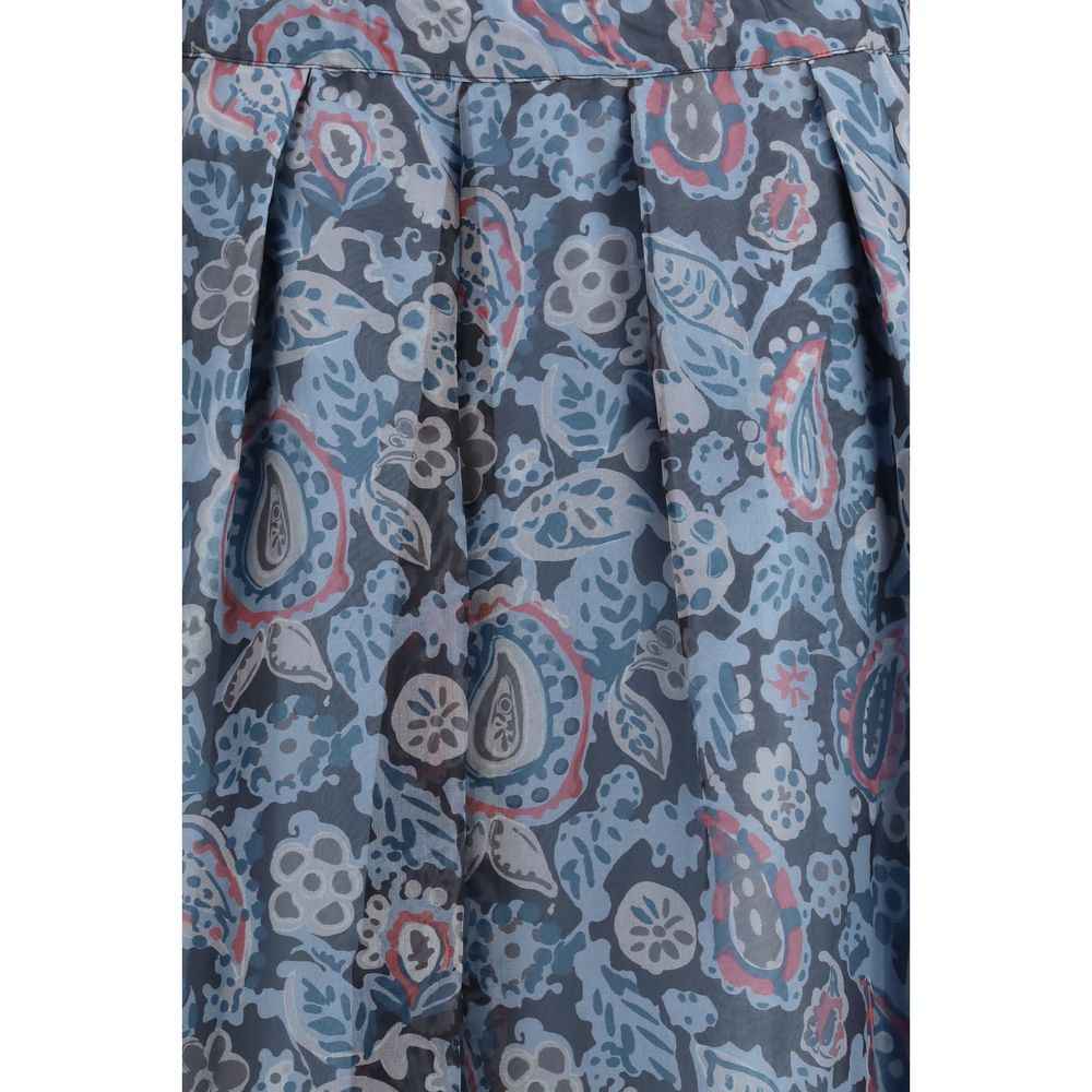 Max Mara Multicolor Silk Long Skirt