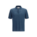 Roberto Collina Blue Linen Polo Shirt