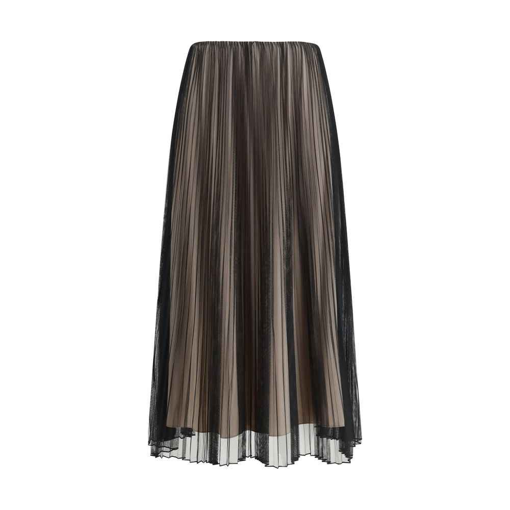 Max Mara Black Polyester Long Skirt
