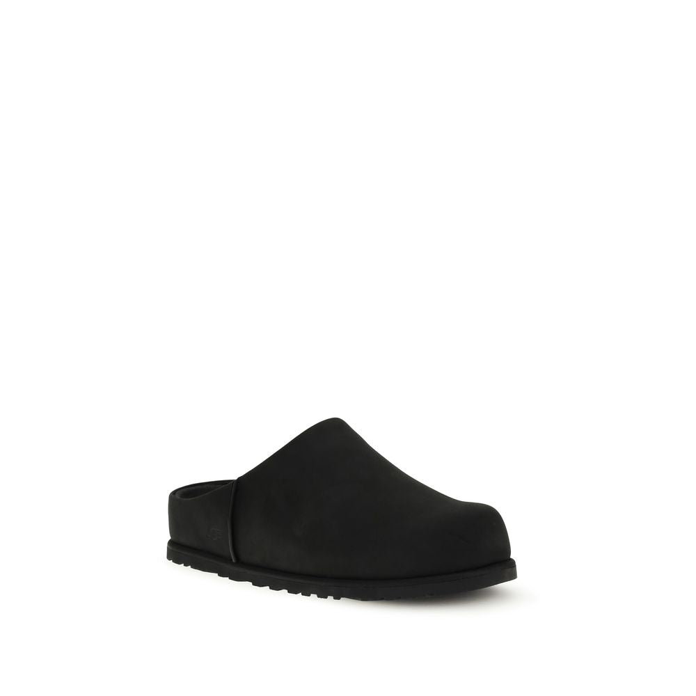 UGG Black Calf Leather Bos Taurus Mules