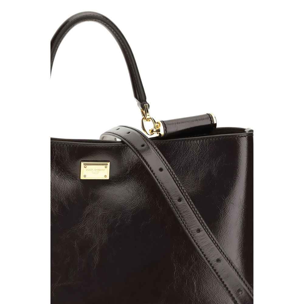 Dolce & Gabbana Brown Calf Leather Bos Taurus Handbag