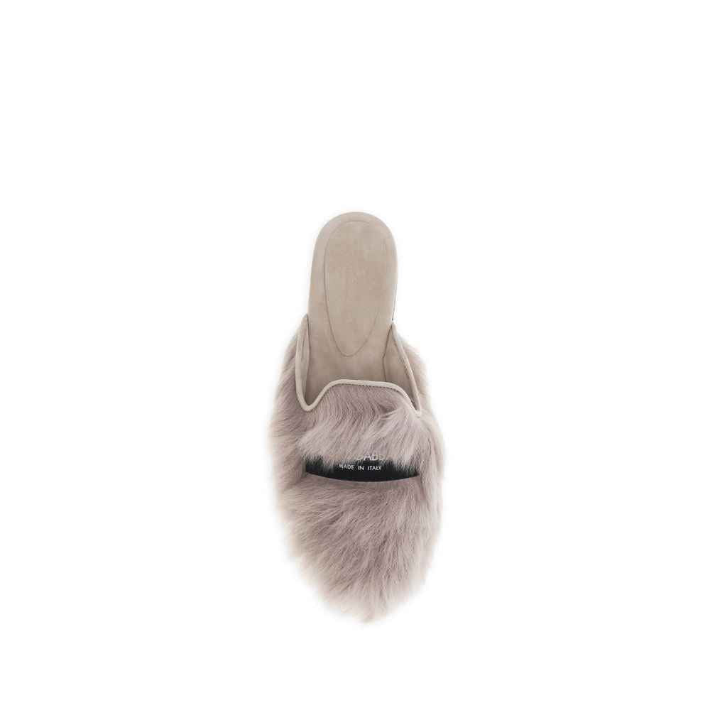 Dolce & Gabbana Gray Lamb Ovis Aries Aries Mules