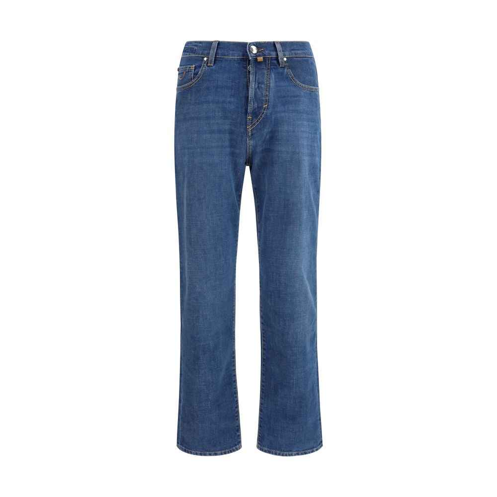 Jacob Cohen Blue Cotton Straight-Leg Jeans