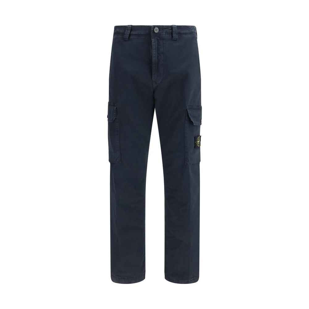 Stone Island Blue Cotton Cargo Pants