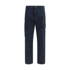 Stone Island Blue Cotton Cargo Pants