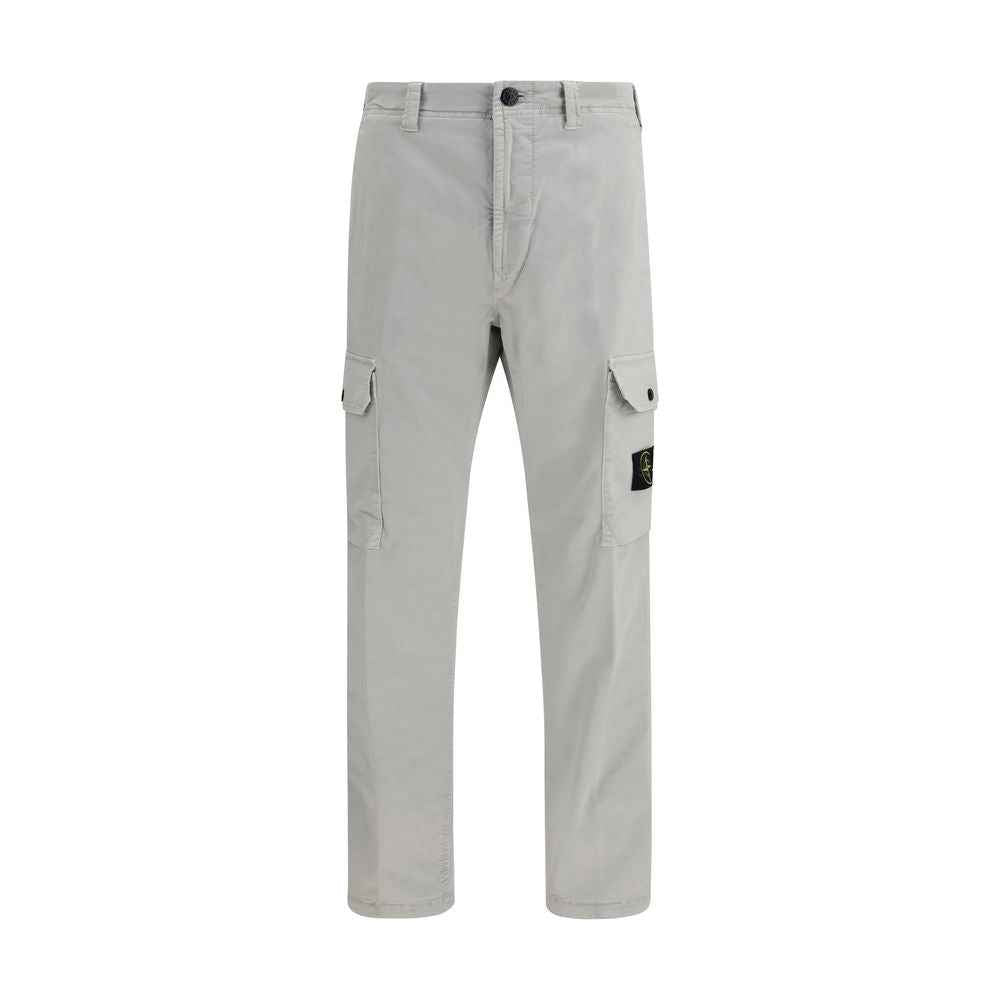 Stone Island Gray Cotton Cargo Pants
