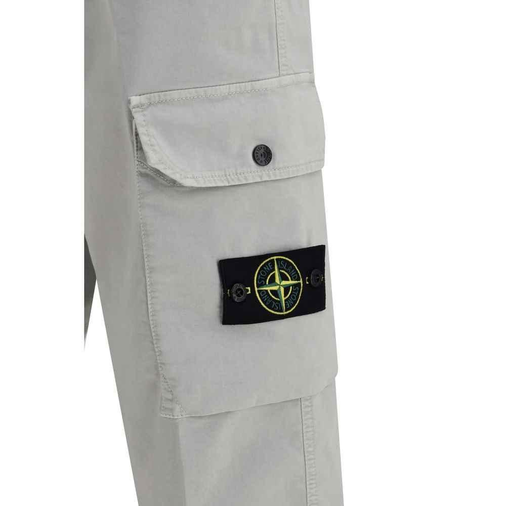 Stone Island Gray Cotton Cargo Pants