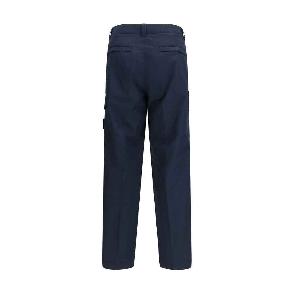 Stone Island Blue Cotton Cargo Pants