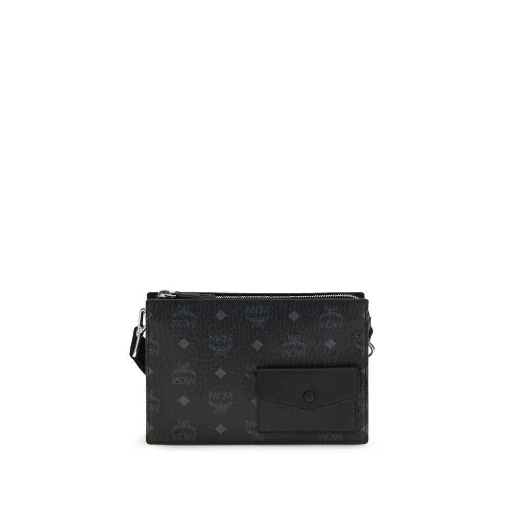 MCM Black Calf Leather Bos Taurus Shoulder Bag