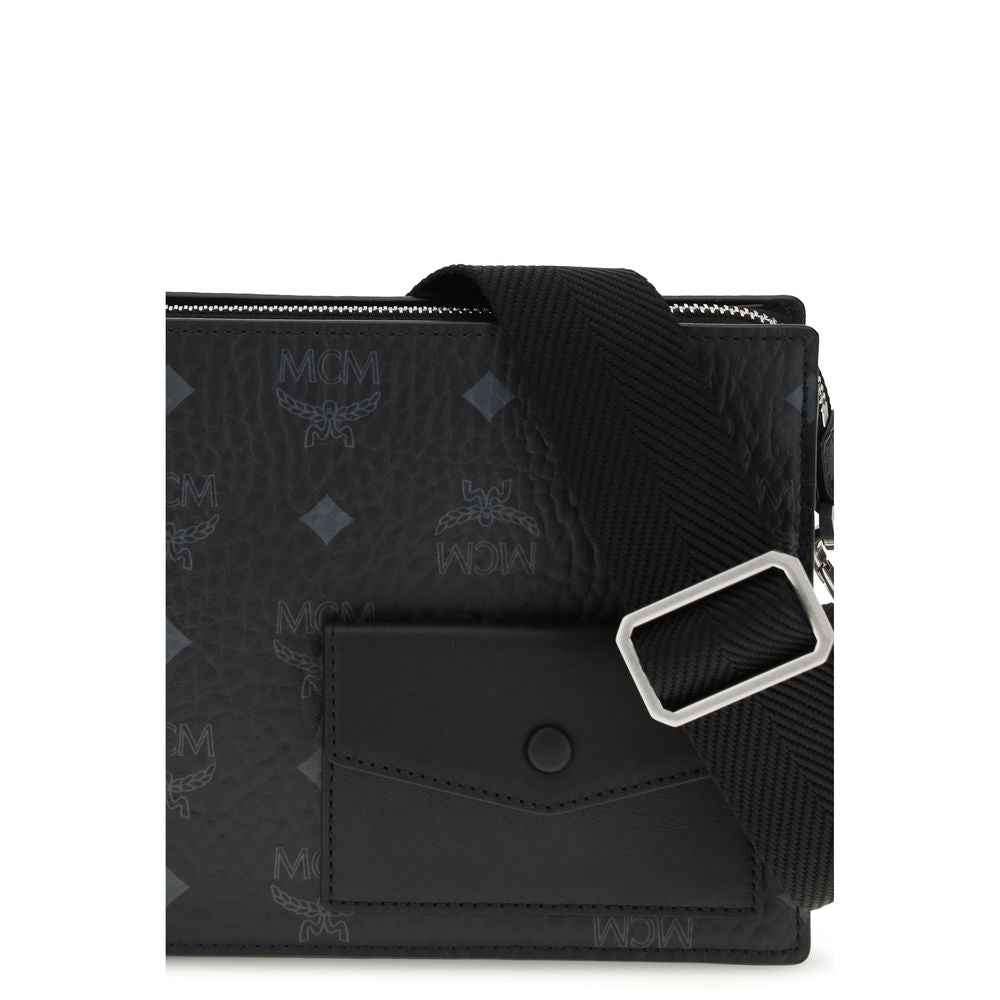 MCM Black Calf Leather Bos Taurus Shoulder Bag