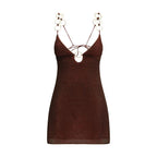 Oséree Brown Polyamide Casual Dress