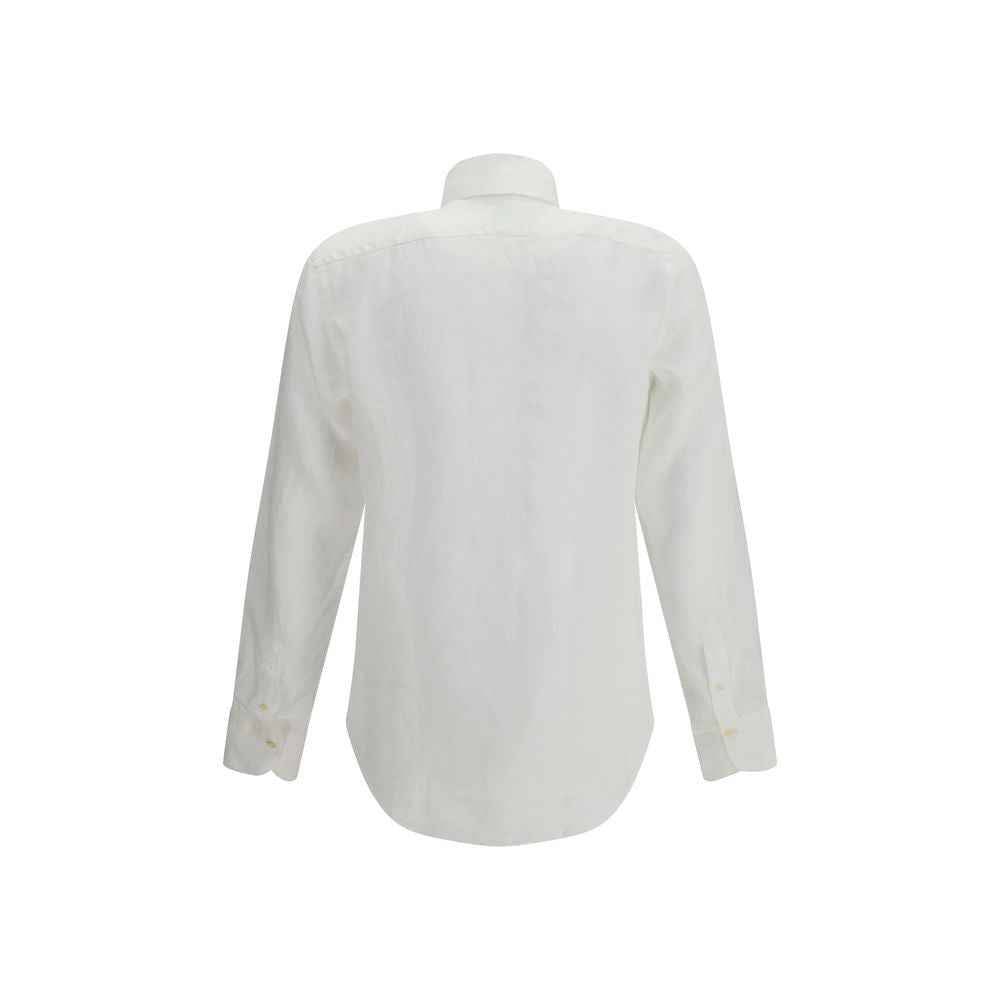 Finamore White Linen Dress Shirt