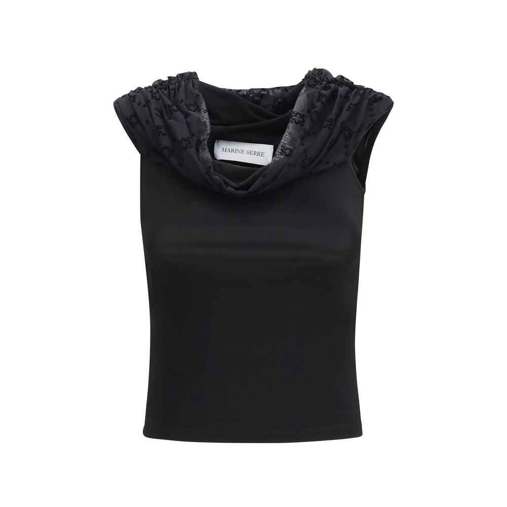 Marine Serre Black Viscose Shirt
