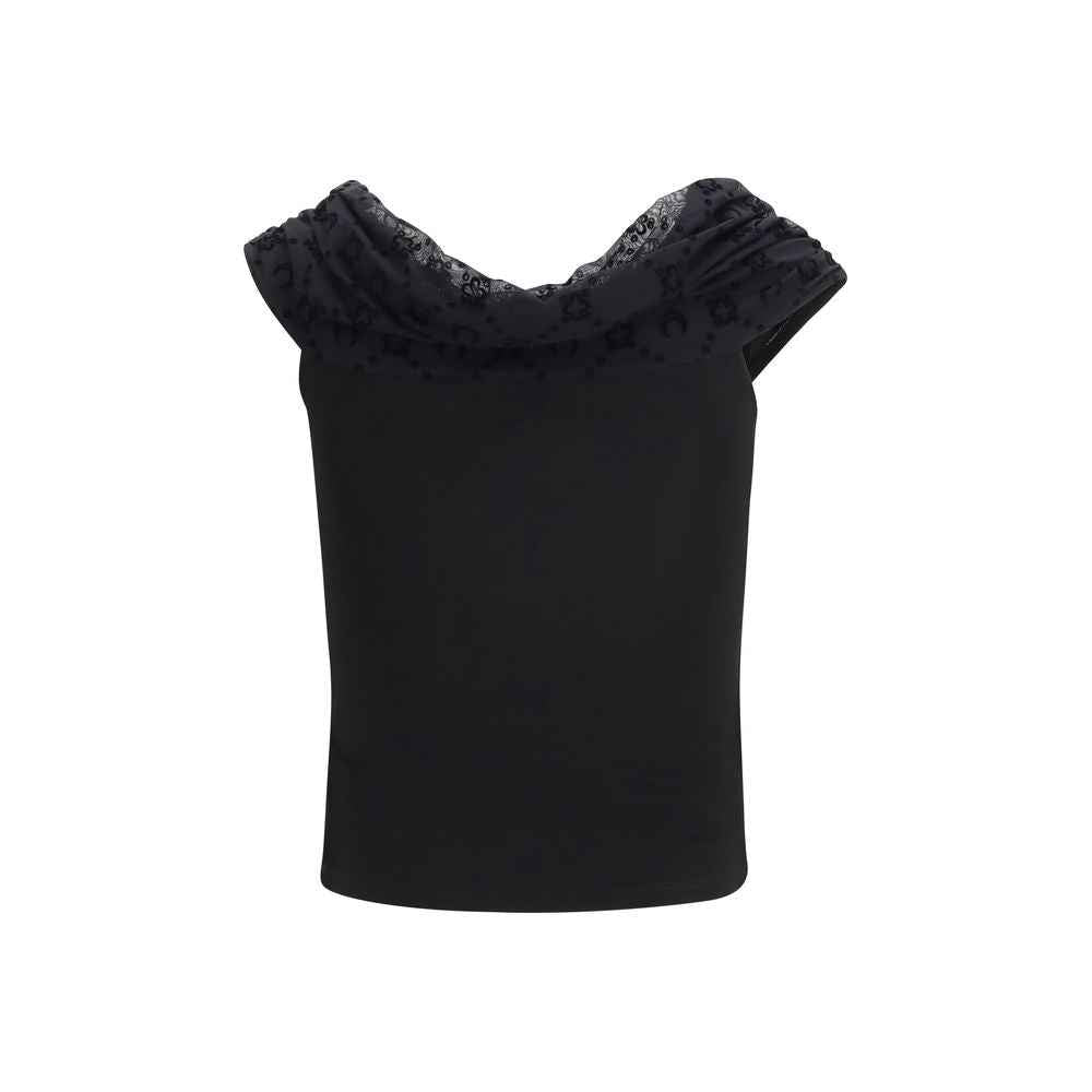 Marine Serre Black Viscose Shirt