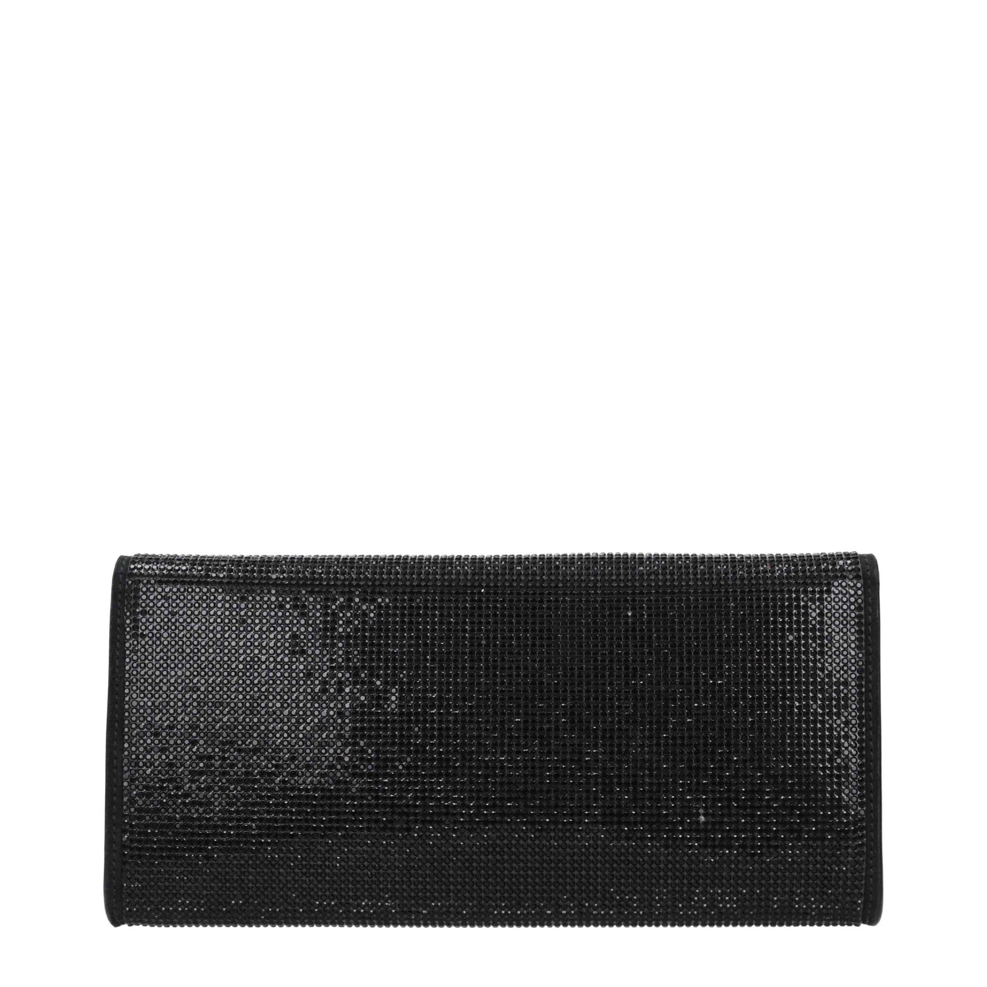 Roberto Cavalli Black Leather Clutch Bag