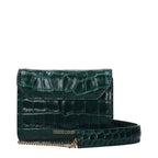 Roberto Cavalli Green Leather Clutch Bag