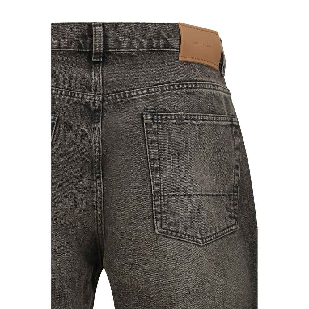 Our Legacy Black Cotton Relaxed Fit Jeans