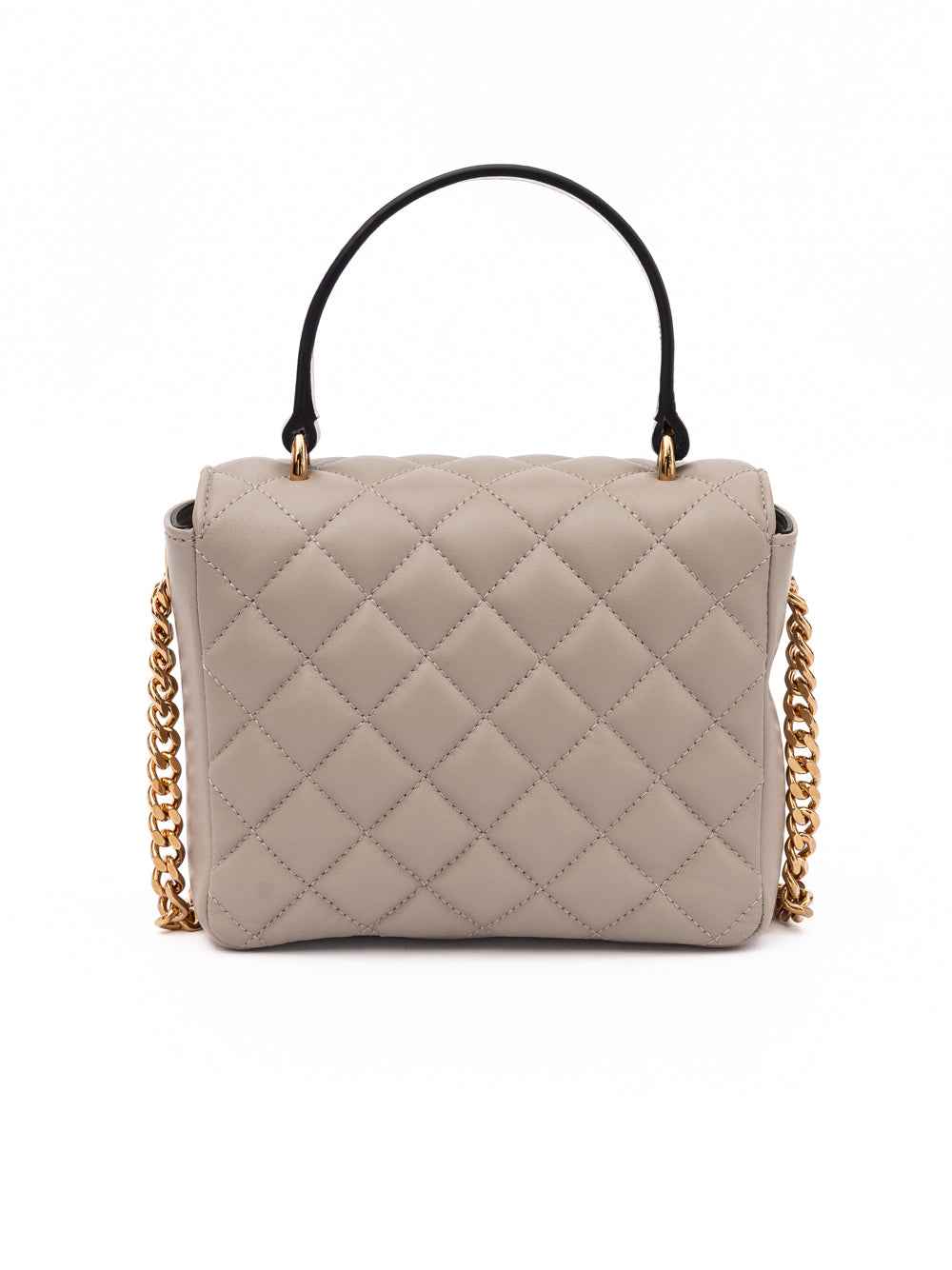 Versace Taupe Quilted Leather Handbag