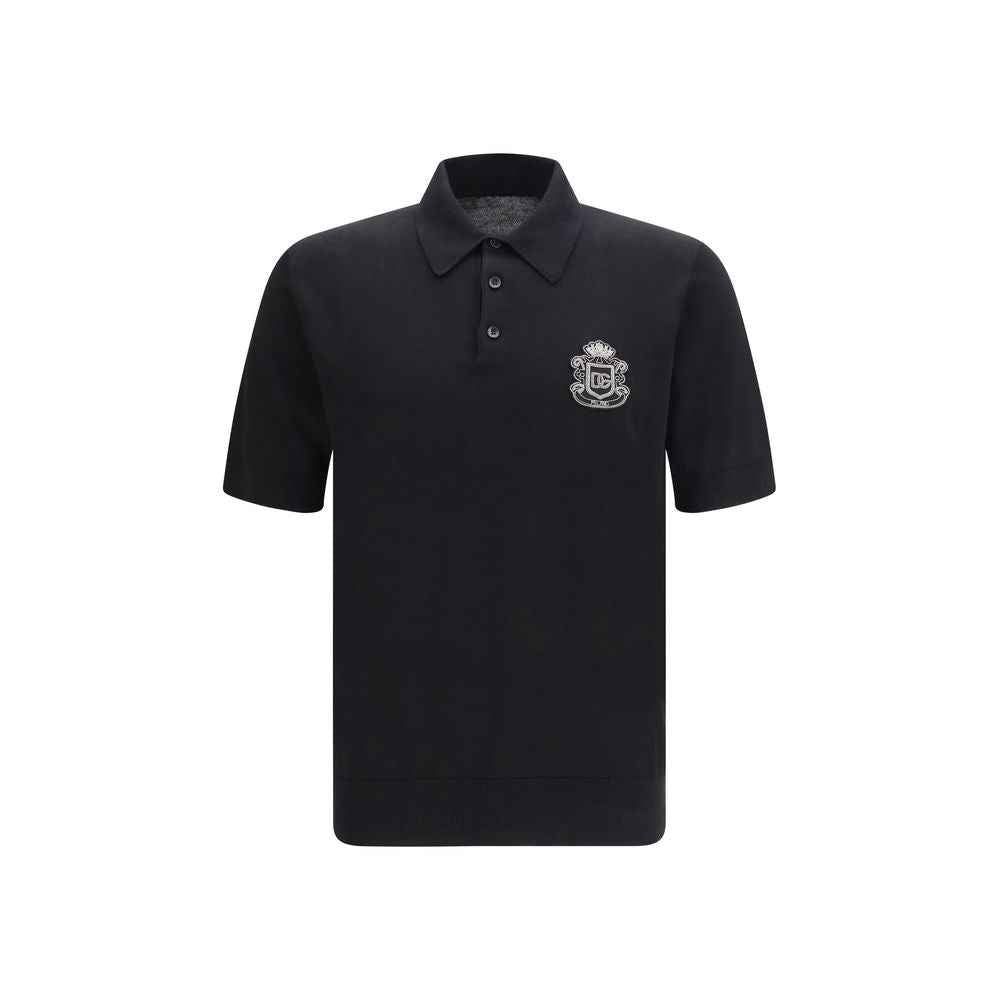 Dolce & Gabbana Black Cotton Polo Shirt