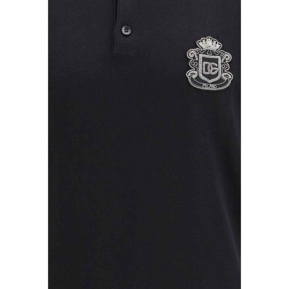 Dolce & Gabbana Black Cotton Polo Shirt