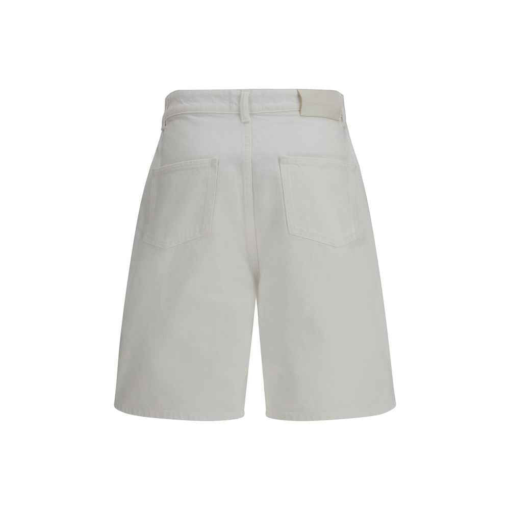 Loulou De Saison White Cotton Bermuda Shorts